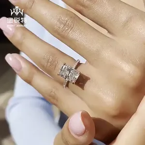 18K vàng trắng kim cương nhẫn cưới 2 Carat Solitaire kim cương Nhẫn phòng thí nghiệm phát triển kim cương đồ trang sức nhẫn