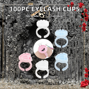 แหวนกาวพลาสติกแบบใช้แล้วทิ้ง 100 ชิ้น สำหรับต่อขนตา - Product Image 2