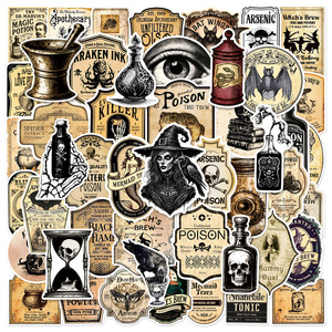 50 Uds. Pegatinas Adhesivas <span class=keywords><strong>de</strong></span> PVC con Graffiti Retro <span class=keywords><strong>de</strong></span> Farmacéutico y <span class=keywords><strong>Bruja</strong></span> para Scooter, Portátil y Equipaje - Product Image 1