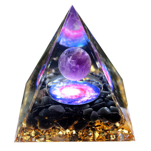 Amethyst Ball <b>Crystal</b> <b>Chip</b> Pyramid Resin Epoxy Craft Desktop Office Ornament Home Decoration Gift - Product Image 5