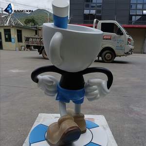 Escultura de Resina de <span class=keywords><strong>Cuphead</strong></span>, Decoración Espacial con Temática de Videojuegos, Artesanía Personalizada de Fibra de Vidrio (Éxito de Ventas en Oriente Medio y Europa) - Product Image 4