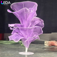 LEDA Fleurs géantes colorées personnalisées, plusieurs tailles, fleurs artificielles en soie, centre de table, installation artistique en fil pour la décoration de mariage et de fête