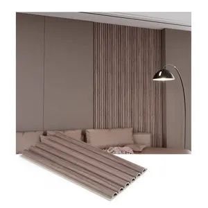 semicircle hollow wpc interior seamless corrugated board wood slatted timber look wall wainscoting panels