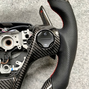 Volante Deportivo de Lujo Personalizado en Cuero Negro Perforado con Fibra de Carbono para Modelos 2012-2014, Volante de Carreras 100% - Product Image 3