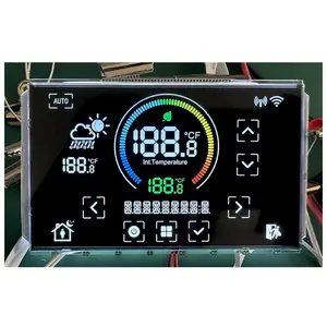 Modul LCD VA segmen warna cetak sutra kontras tinggi daya rendah LCD segmen VA ukuran kustom LCD untuk tampilan Speedometer