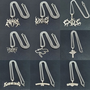 Collier en métal personnalisé pour homme, pendentif hip-hop, longue chaîne, vente en gros Oneway - Product Image 2