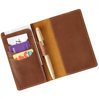Porte-cartes de visite en cuir pleine fleur style vintage, carnet de voyage, journal intime en cuir fait main original