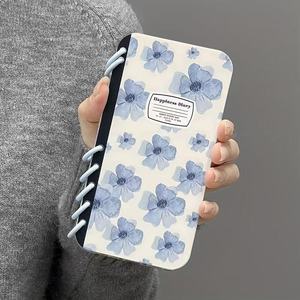 เคสโทรศัพท์มือถือแบบพับได้สำหรับ iPhone รุ่นนวัตกรรมใหม่ รูปทรงสมุดโน้ต ลายดอกไม้เพ้นท์ด้วยหมึก วัสดุ TPU โปร่งแสง กันกระแทก ปกนิ่ม - Product Image 6