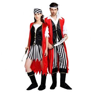 Costumes de cosplay pour couples adultes, pirates, TV et cinéma, pantalons, Halloween, carnaval, design imprimé, veste, robe, haut, 4ourcostumes - Product Image 2
