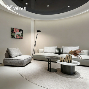 Sofá Seccional Minimalista de Tres Plazas Personalizado de Foshan, China, de Alta Gama, con Tapicería de Cuero Genuino - Product Image 4