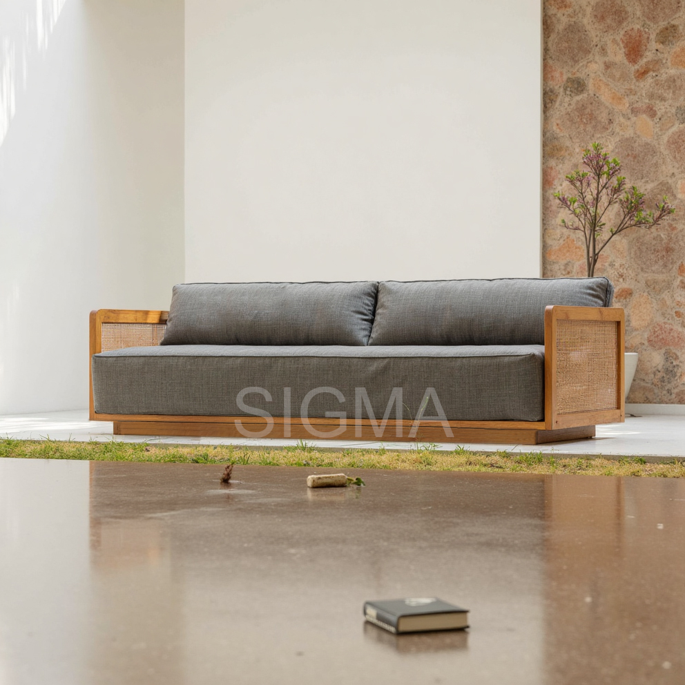 2025 Luxury Waterproof Fabric Outdoor Sofa Set Wholesale Patio Garden Wooden Frame Furniture for Hotels Villas Parks Courtyards