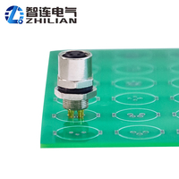 Venta caliente Circular impermeable A código M8 4 pines hembra montaje en Panel frontal PCB pines conector hembra