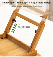 Table d'appoint portable en bois pour ordinateur portable, table pliante simple, réglable sur plusieurs niveaux, petite table pour la maison, le dortoir, la chambre à coucher