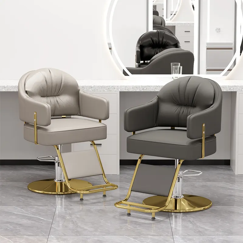 Recline Hydraulique Styling Chaise Haircut Chaise Barber Chairs3 Ans de Garantie 2023 Français Style Inoxydable Main Noir En Métal Moderne