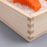 Boîte à sashimi japonaise en bois de qualité supérieure, mini-boîte carrée Masu pour servir des fruits de mer, plateau de présentation de sushi avec joint en bois, logo personnalisé