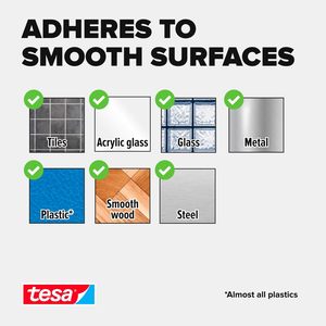 Tesa Powerstrips Bandes de suspension transparentes/transparentes auto-adhésives amovibles pour images ou affiches-8 bandes - Product Image 2