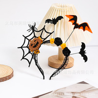 Serre-tête toile d'araignée Halloween, design citrouille créatif, boucle de tête pour fête, en tissu de haute qualité, pour adulte