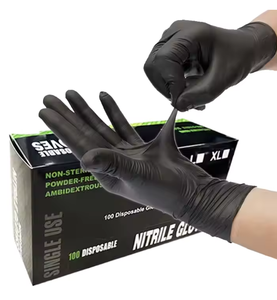 Gants en nitrile mélangé de qualité alimentaire <span class=keywords><strong>Wally</strong></span> en gros, 100 pièces/boîte, noirs, sans poudre, pour tatouage, anti-coupure, sans plastique, 4 mil, 24 cm - Product Image 5
