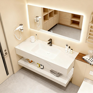 Commercio all'ingrosso popolare lavabo in ceramica bagno con specchio intelligente moderno completo da parete Set di lavandino da bagno per appartamento - Product Image 2