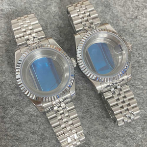 luxury <b>watch</b> Fluted Bezel case + Strap 39mm Transparent or Solid Back Cover Stainless Steel case Suitable <b>for</b> NH35/36 Movement - Product Image 1