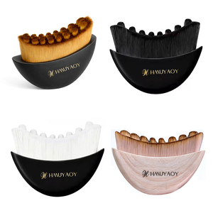 Masseur de drainage facial ergonomique pour le contour lymphatique, brosse sèche à manche en plastique, logo personnalisé, style ondulé, soulagement de la mâchoire, sans fatigue - Product Image 6