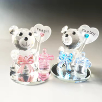 Vente en gros de cadeaux de fête prénatale en forme d'ours en cristal avec boîte cadeau, cadeaux personnalisés pour la fête d'anniversaire du nouveau-né en vrac