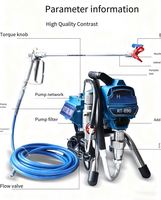 Mesin Semprot Cat Airless Plunger untuk Cat Lateks, Otomatis Penuh, Motor Brushless Profesional, Multifungsi untuk Teknik