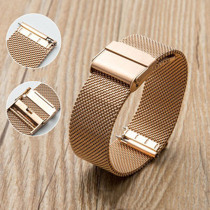 Venta al por mayor 10mm a <span class=keywords><strong>24mm</strong></span> correa de malla metálica de liberación rápida correas de reloj Milanese de acero inoxidable 16MM 18mm 20mm 22mm 24 - Product Image 5