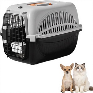 Cage de transport rigide <span class=keywords><strong>pour</strong></span> chiens et chats, mini, portable, avec porte <span class=keywords><strong>en</strong></span> fil d'acier, gamelle d'eau, séparateur d'urine et fentes de ventilation, <span class=keywords><strong>pour</strong></span> voiture - Product Image 1