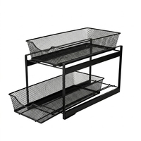 Organisateur de tiroir coulissant à 2 niveaux en maille, écologique, moderne et polyvalent, pour la cuisine, la maison, le bureau, le rangement des armoires