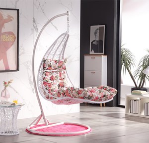 Fauteuil Suspendu Moderne en Rotin pour Jardin, Chaise Longue en PE et Métal pour Patio, Cour, Chambre, Hôtel, Parc - Product Image 3