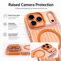 Nouvelle coque de téléphone magnétique rayée pour iPhone 17 Pro Max, protection d'objectif, anti-chute, accessoires pour téléphone, collection 2026
