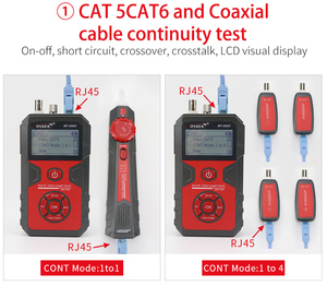 Prueba de continuidad de cable coaxial para CAT5 Cat6 y CAT5 Cat6, multifunción - Product Image 4