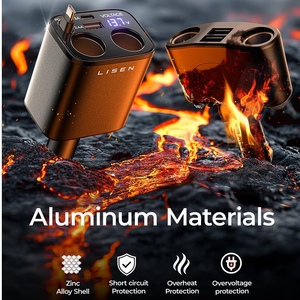 LISEN, recién llegado, adaptador divisor de encendedor de cigarrillos dual con cargador de coche retráctil de 90W <span class=keywords><strong>para</strong></span> iPhone, Samsung, <span class=keywords><strong>iPad</strong></span>, <span class=keywords><strong>AirPods</strong></span> - Product Image 3