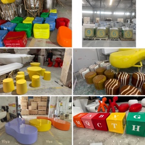 Fiberglass Irregular-<b>shaped</b> Stool Shopping Mall Rest Chair Outdoor Park Public Seat Kindergarten Children's Area Guangdong-made - Product Image 4