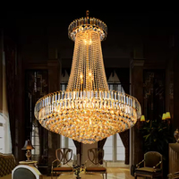 Tendance personnalisée luxe or lustre en cristal grand long escalier mosquée hôtel haut plafond projet décoratif