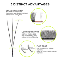 Extensions de cils en forme de W, faites à la main, YY 3D 4D 5D 6D, éventail pré-fait, effet mat, cils W denses