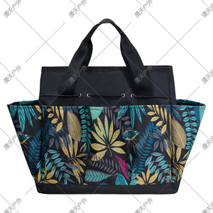 Gray Floral Pattern <b>Tool</b> Duffle <b>Bag</b> 200 Lb Capacity Water Resistant Multi Function Handheld Garden Storage <b>Bag</b> - Product Image 5