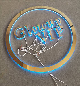 Enseigne Logo Murale d'Intérieur Miroir Doré, Panneau Rétroéclairé par LED RGB, Enseigne 3D Rétroéclairée par LED pour Institut de Beauté - Product Image 3