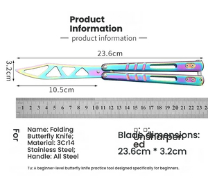 Training Blade Folding Blade Swinging Blade Effective Shaft Sleeve System <b>AB</b> Thug Color Titanium Butterfly Knife Practice Blade - Product Image 3