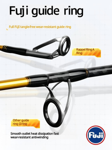 Canne à pêche <span class=keywords><strong>en</strong></span> fibre de carbone robuste pour jigging et pêche à la traîne <span class=keywords><strong>en</strong></span> bateau, avec anneaux Fuji, capacité d'attraction de 100-350g, poids de l'appât max. 18kg - Product Image 4