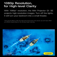 Projecteur DLP portable populaire Xming Q1 SE, mini-projecteur LCD extérieur Full HD 1080P LED 250 Lumens à courte focale pour la maison
