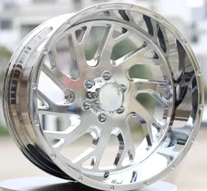 Deep Dish Chrome 22 inch alloy wheels 4X4 car rims 5 lugs 6 lugs with full pcd et -44 for SUV