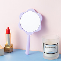 Mini miroir cosmétique portable en forme de fleur miroir de poche de maquillage simple face personnalisé cadeau promotionnel pour les amoureux de la beauté