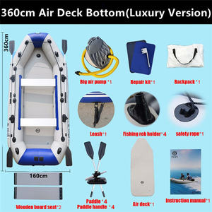 100% 열접합 공정 D360-3 0.9mm 두께 PVC 솔라 마린 6인용 에어 매트 바닥 공기주입식 보트 (키엘 및 알루미늄 시트 포함) - Product Image 2