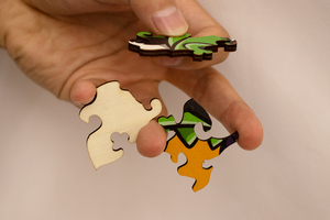 Chim cánh cụt gia đình <span class=keywords><strong>3D</strong></span> câu đố bằng gỗ cho người lớn, thách thức động vật câu đố bằng gỗ cho trang trí nội thất và quà tặng - Product Image 3