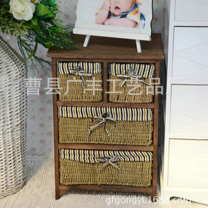Table de chevet en bois massif marron, meuble de chambre durable avec rangement - Product Image 4