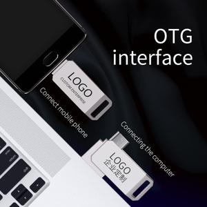 Nhà Máy biểu tượng tùy chỉnh mini otg + USB 2.0/3.0 Ổ Đĩa Flash 8GB 16GB 32GB da khóa xoay peddrive Stick vật liệu kim loại kho - Product Image 2