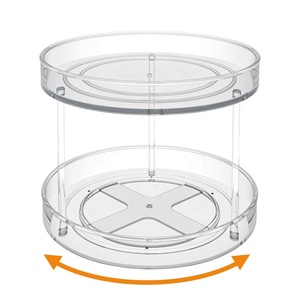Vassoio Girevole Multifunzionale in Acrilico a 2 Livelli, Organizzatore Girevole per Spezie da Cucina - Product Image 3