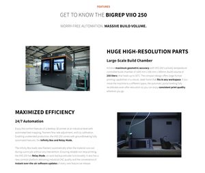 Impresora 3D Industrial Antinsky BigRep VIIO250, Impresiones de Alta Resolución Continuas, Impresora 3D de Gran Formato - Product Image 4